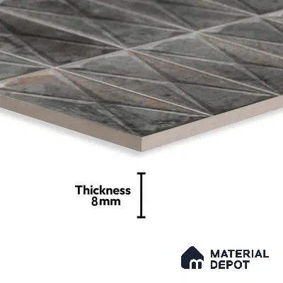 Highlighter Wall Tile TL 06537 C Beleza Black 2 ft x 1 ft Ceramic Matte Finish - 8 mm | Suitable For Kitchen Backsplash, Bathroom & Basin Accent