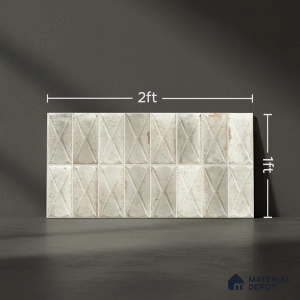 Highlighter Wall Tile TL 06537 D Beleza Blanco 2 ft x 1 ft Ceramic Matte Finish - 8 mm | Suitable For Kitchen Backsplash, Bathroom & Basin Accent