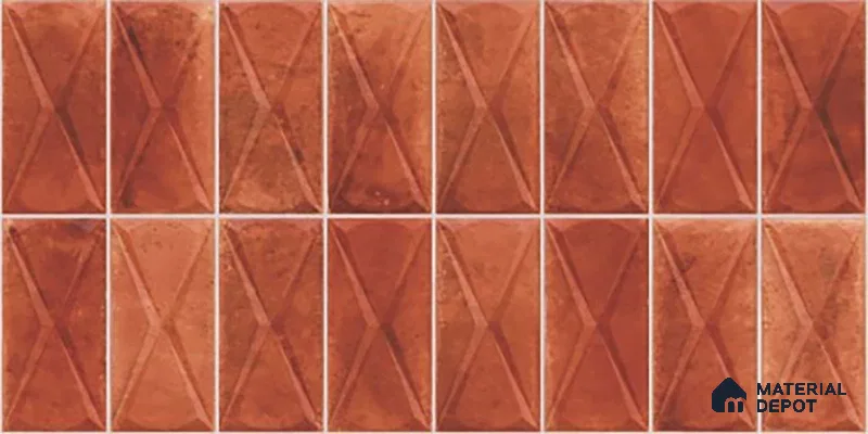 Highlighter Wall Tile TL 06537 E Beleza Red 2 ft x 1 ft Ceramic Matte Finish - 8 mm | Suitable For Kitchen Backsplash, Bathroom & Basin Accent