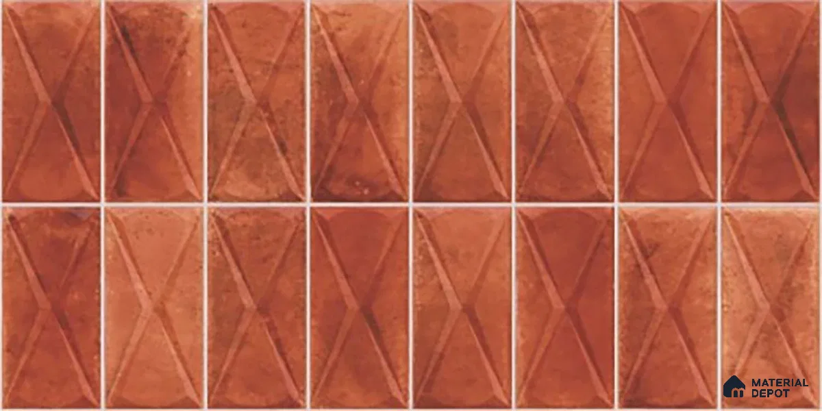 Highlighter Wall Tile TL 06537 E Beleza Red 2 ft x 1 ft Ceramic Matte Finish - 8 mm | Suitable For Kitchen Backsplash, Bathroom & Basin Accent