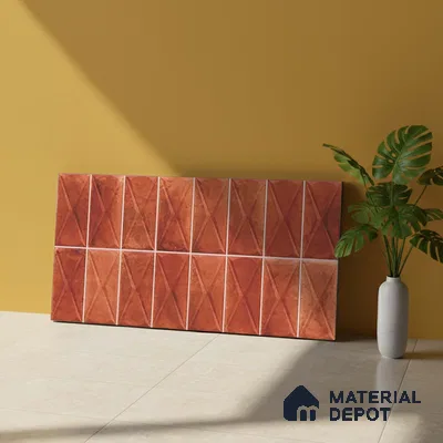 Highlighter Wall Tile TL 06537 E Beleza Red 2 ft x 1 ft Ceramic Matte Finish - 8 mm | Suitable For Kitchen Backsplash, Bathroom & Basin Accent