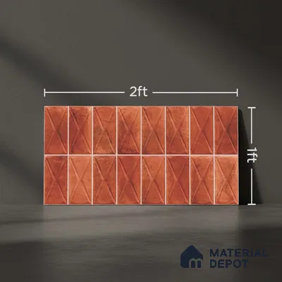 Highlighter Wall Tile TL 06537 E Beleza Red 2 ft x 1 ft Ceramic Matte Finish - 8 mm | Suitable For Kitchen Backsplash, Bathroom & Basin Accent