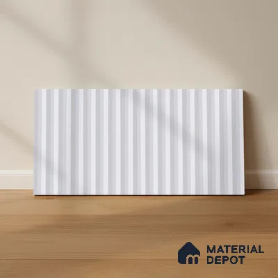 Subway Fluted Wall Tile TL 06522 B Pigmento White 2 ft x 1 ft Ceramic Matte Finish - 8 mm | Suitable for Kitchen & Bathroom | Please Expect a Slight Variation of Pattern (Sample)
