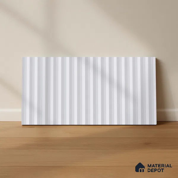 Subway Fluted Wall Tile TL 06522 B Pigmento White 2 ft x 1 ft Ceramic Matte Finish - 8 mm | Suitable for Kitchen & Bathroom | Please Expect a Slight Variation of Pattern (Sample)