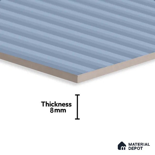 Faux Subway Fluted Wall Tile TL 06522 Pigmento Turkish Blue 2 ft x 1 ft Ceramic Matte Finish - 8 mm | Suitable For Kitchen, Bathroom, Dining Area | Please Expect a Slight Variation of Pattern