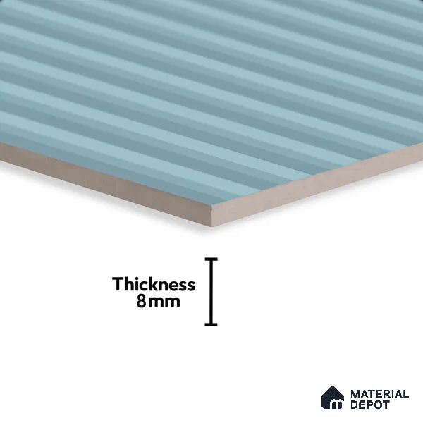 Subway Fluted Wall Tile TL 06522 D Pigmento Aqua 2 ft x 1 ft Ceramic Matte Finish - 8 mm | Suitable for Kitchen & Bathroom | Please Expect a Slight Variation of Pattern