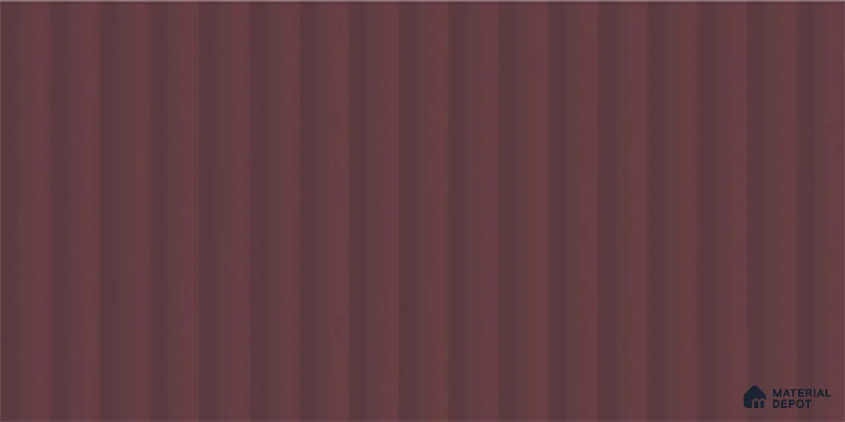Subway Fluted Wall Tile TL 06522 E Pigmento Magenta 2 ft x 1 ft Ceramic Matte Finish - 8 mm | Suitable for Kitchen & Bathroom | Please Expect a Slight Variation of Pattern