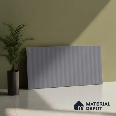 Subway Fluted Wall Tile TL 06522 F Pigmento Grey 2 ft x 1 ft Ceramic Matte Finish - 8 mm | Suitable for Kitchen & Bathroom | Please Expect a Slight Variation of Pattern