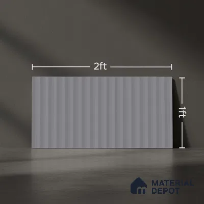 Subway Fluted Wall Tile TL 06522 F Pigmento Grey 2 ft x 1 ft Ceramic Matte Finish - 8 mm | Suitable for Kitchen & Bathroom | Please Expect a Slight Variation of Pattern