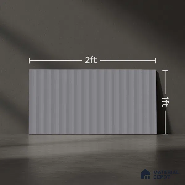 Subway Fluted Wall Tile TL 06522 F Pigmento Grey 2 ft x 1 ft Ceramic Matte Finish - 8 mm | Suitable for Kitchen & Bathroom | Please Expect a Slight Variation of Pattern