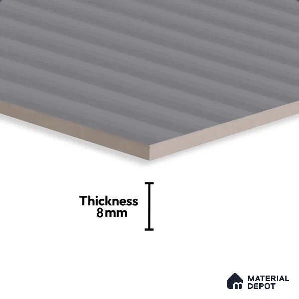 Subway Fluted Wall Tile TL 06522 F Pigmento Grey 2 ft x 1 ft Ceramic Matte Finish - 8 mm | Suitable for Kitchen & Bathroom | Please Expect a Slight Variation of Pattern