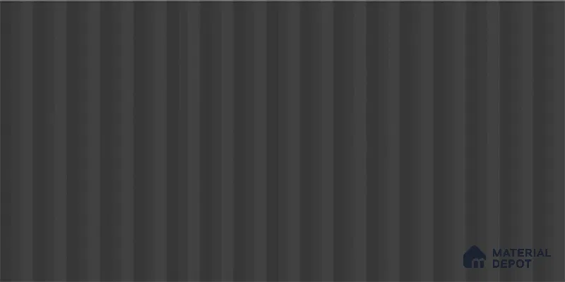 Subway Fluted Wall Tile TL 06522 G Pigmento Black 2 ft x 1 ft Ceramic Matte Finish - 8 mm | Suitable for Kitchen & Bathroom | Please Expect a Slight Variation of Pattern