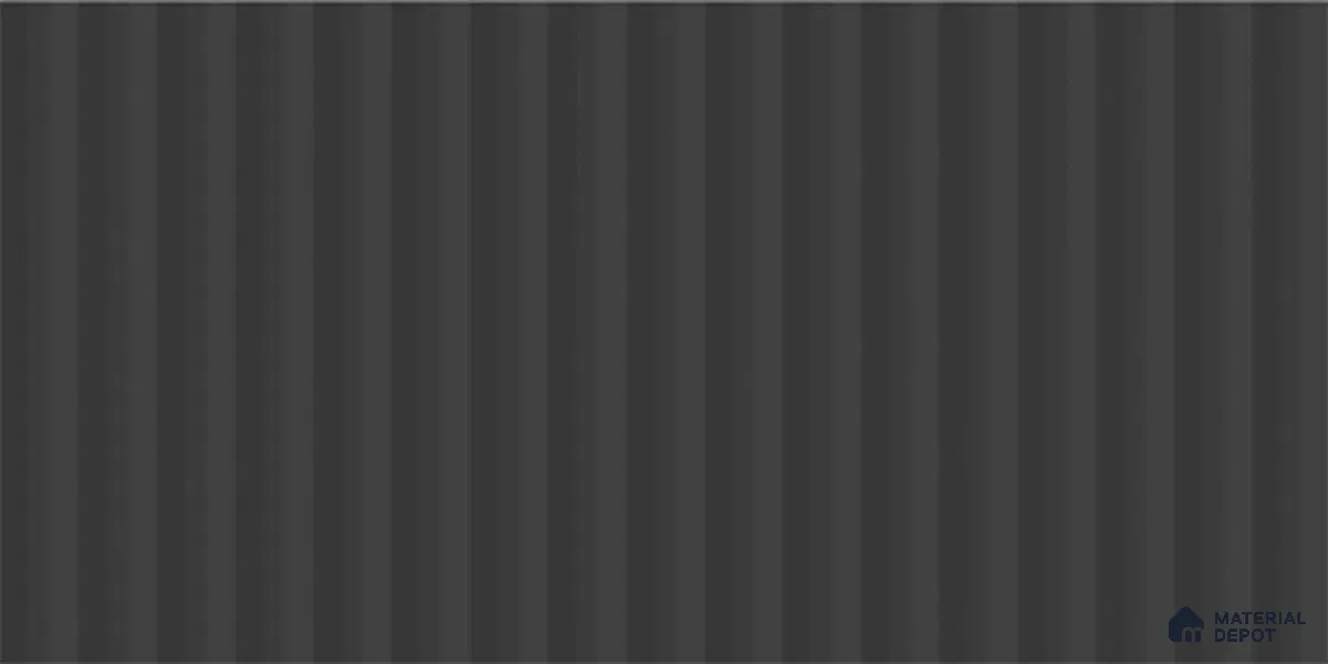 Subway Fluted Wall Tile TL 06522 G Pigmento Black 2 ft x 1 ft Ceramic Matte Finish - 8 mm | Suitable for Kitchen & Bathroom | Please Expect a Slight Variation of Pattern