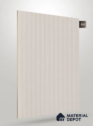Light Beige Fluted Solid Color BM 241 8 ft x 4 ft Matte Finish Decorative Laminate - 1 mm | Suitable for TV Unit,Wardrobe, Kitchen Cabinets