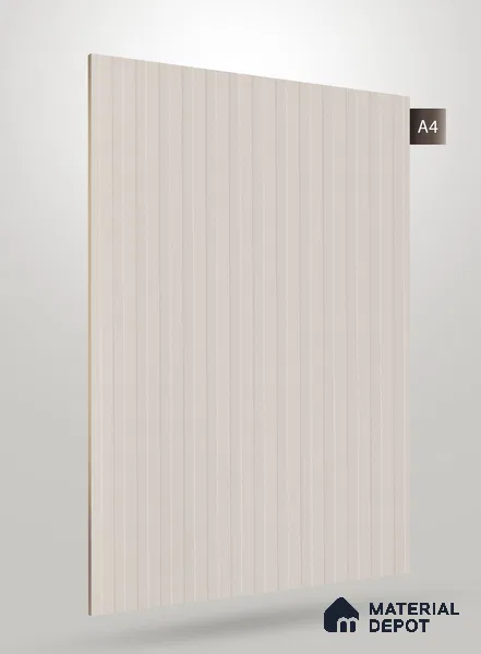 Light Beige Fluted Solid Color BM 241 8 ft x 4 ft Matte Finish Decorative Laminate - 1 mm | Suitable for TV Unit,Wardrobe, Kitchen Cabinets