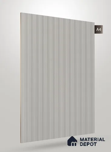 Light Cool Grey Fluted Solid Color BM 242 8 ft x 4 ft Matte Finish Decorative Laminate - 1 mm | Suitable for TV Unit,Wardrobe, Kitchen Cabinets