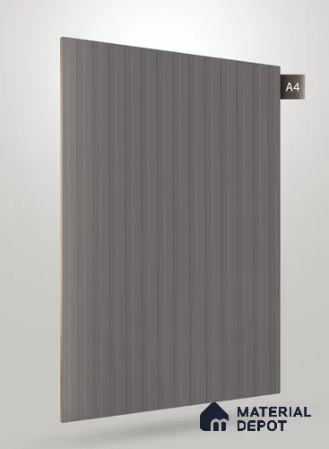 Medium Grey Fluted Solid Color BM 243 8 ft x 4 ft Matte Finish Decorative Laminate - 1 mm | Suitable for TV Unit,Wardrobe, Kitchen Cabinets