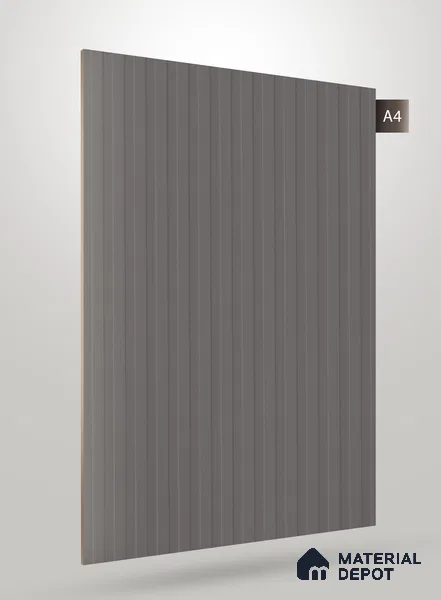 Medium Grey Fluted Solid Color BM 243 8 ft x 4 ft Matte Finish Decorative Laminate - 1 mm | Suitable for TV Unit,Wardrobe, Kitchen Cabinets