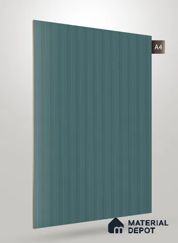 Slate Blue Fluted Solid Color BM 245 8 ft x 4 ft Matte Finish Decorative Laminate - 1 mm | Suitable for TV Unit,Wardrobe, Kitchen Cabinets