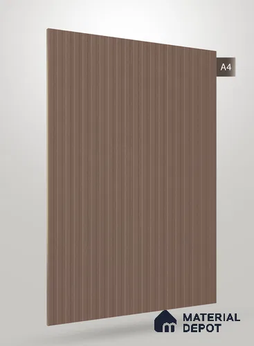 Taupe Brown Fluted Solid Color BM 247 8 ft x 4 ft Matte Finish Decorative Laminate - 1 mm | Suitable for TV Unit,Wardrobe, Kitchen Cabinets