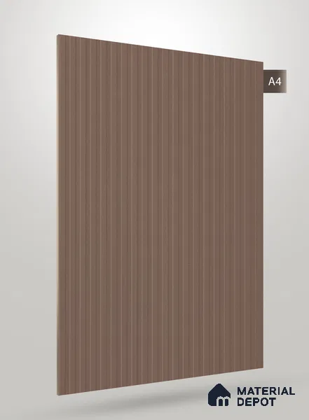 Taupe Brown Fluted Solid Color BM 247 8 ft x 4 ft Matte Finish Decorative Laminate - 1 mm | Suitable for TV Unit,Wardrobe, Kitchen Cabinets