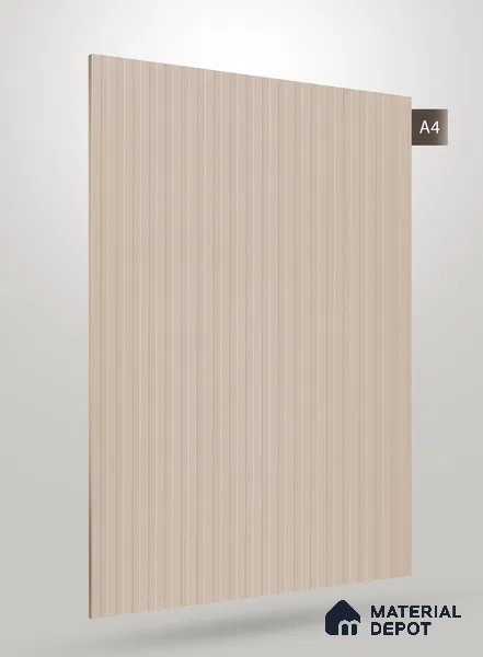 Light Beige Fluted Solid Color BM 248 8 ft x 4 ft Matte Finish Decorative Laminate - 1 mm | Suitable for TV Unit,Wardrobe, Kitchen Cabinets