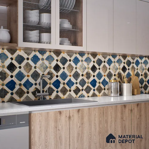 Moroccan Wall & Floor Tile TL 00901 Bogota 2 ft x 2 ft Matte Finish Moroccan Vitrified Tile - 9 mm | Please Expect a Slight Variation of Pattern | Suitable For Foyer, Balcony | Random Designs