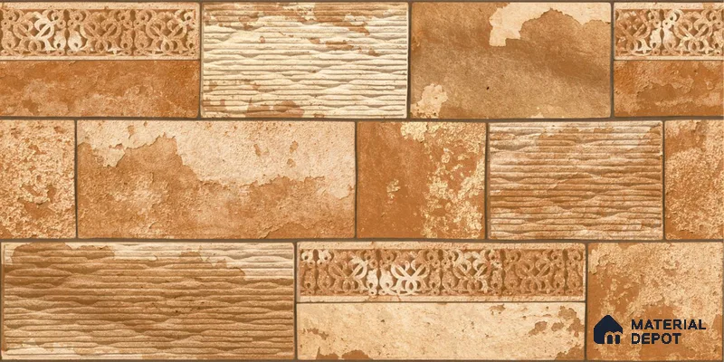 TL 04274 Earth Brown Matte Finish 600 x 300 mm Elevation Wall Cladding Tile - 10 mm