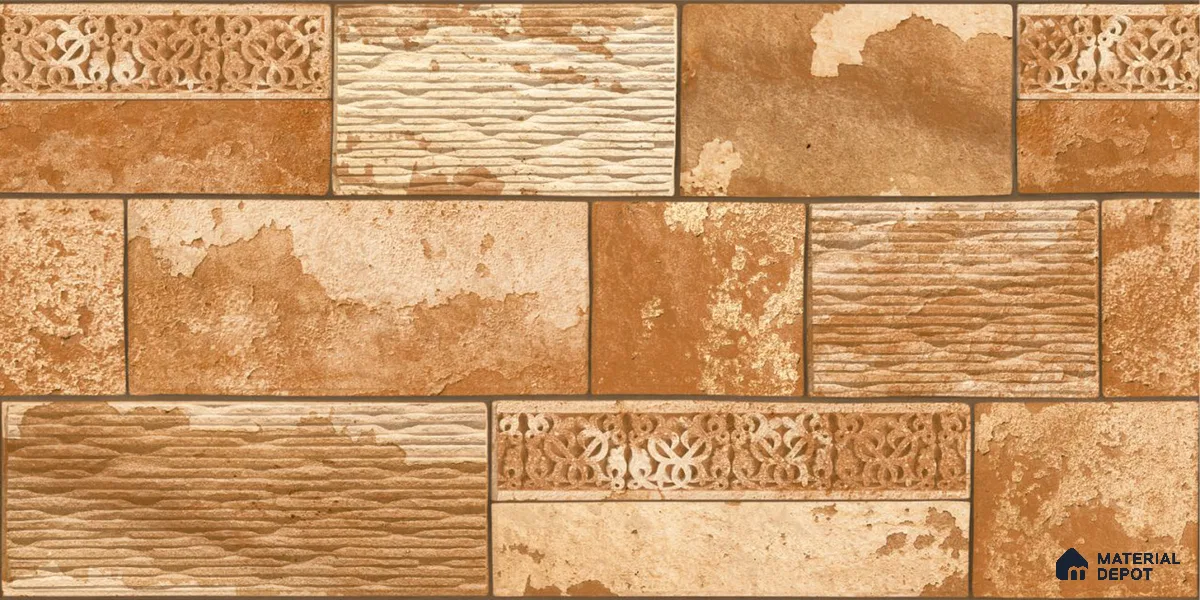 TL 04274 Earth Brown Matte Finish 600 x 300 mm Elevation Wall Cladding Tile - 10 mm