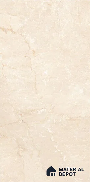 Marble Wall & Floor Tile | TL 02571 Botticino Tortilla 4 ft x 2 ft Glossy Finish Random Design Vitrified Tile - 9 mm | Suitable For Living Room, Bedroom, Kitchen (Sample)