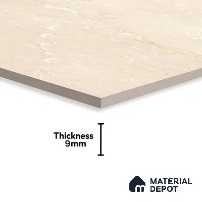 Marble Wall & Floor Tile | TL 02571 Botticino Tortilla 4 ft x 2 ft Glossy Finish Random Design Vitrified Tile - 9 mm | Suitable For Living Room, Bedroom, Kitchen (Sample)