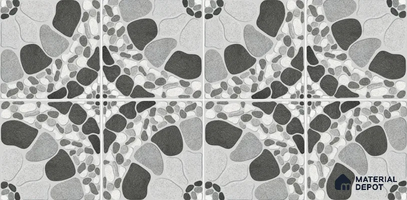 Boulder Floor Tile TL 05292 Strada Stonery Grey 16 inch x 16 inch Vitrified Punch Matte Finish - 12 mm | Suitable for Parking, Balcony, Courtyard, Patio, Terrace | Pattern Alignment May Vary | 2-3 mm Spacer is Mandatory (Sample)