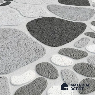 Boulder Floor Tile TL 05292 Strada Stonery Grey 16 inch x 16 inch Vitrified Punch Matte Finish - 12 mm | Suitable for Parking, Balcony, Courtyard, Patio, Terrace | Pattern Alignment May Vary | 2-3 mm Spacer is Mandatory (Sample)