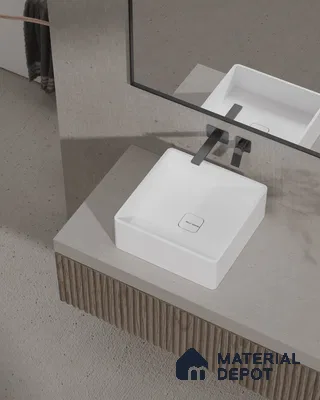 Brazzaville Solid White Translucent Basin BS 00206 400 x 400 mm Artificial Stone Acrylic Body Stain Free Designer Basin - 125 mm | Suitable For Bathroom, Vanity & Utility Areas