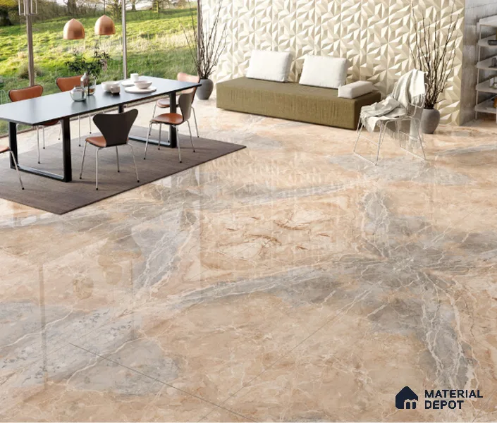 TL 00692 B Mocha Face B High Gloss Finish 8 ft x 4 ft Bookmatch PGVT Tile (Sample)