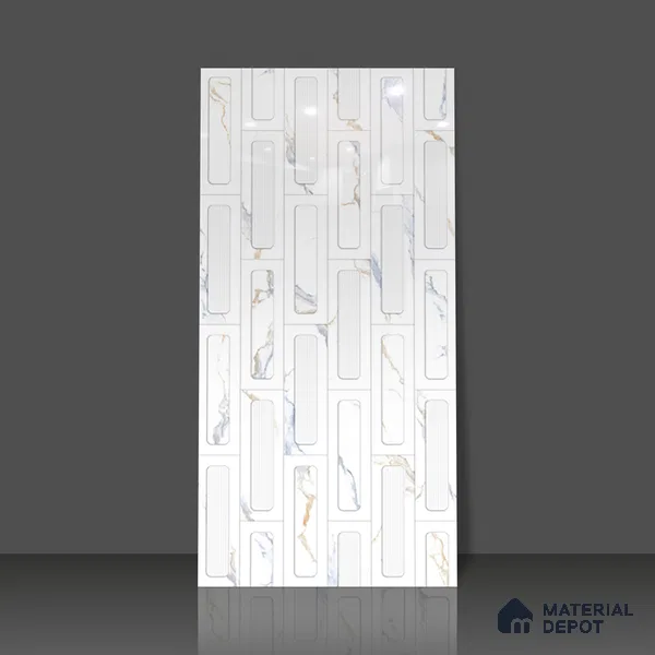 Marble Floor & Wall Tile TL 05575 B Breza Decor 4 ft x 2 ft Glossy Finish Wall Tile - 9 mm
