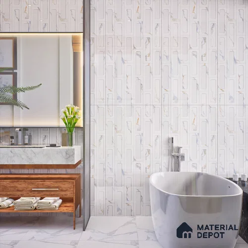 Marble Floor & Wall Tile TL 05575 B Breza Decor 4 ft x 2 ft Glossy Finish Wall Tile - 9 mm