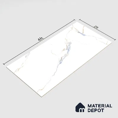 Marble Floor & Wall Tile TL 05575 Satvario Breza 4 ft x 2 ft Glossy Finish Vitrified Tile - 9 mm (Random 4)