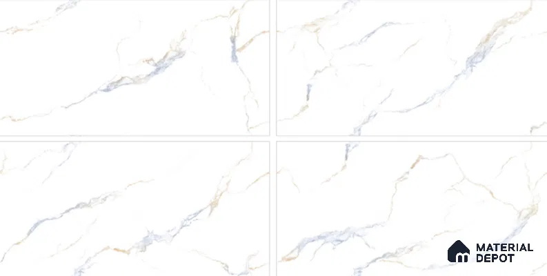 Marble Floor & Wall Tile TL 05575 Satvario Breza 4 ft x 2 ft Glossy Finish Vitrified Tile - 9 mm (Random 4)