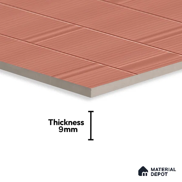 TL 00696 B Brick Blush Series Pattern 2 Red Matte Finish 4 ft x 2 ft Full Body Vitrified Tile - 9 mm (Sample)