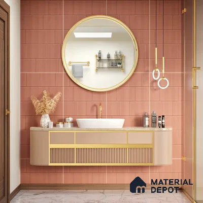 TL 00696 B Brick Blush Series Pattern 2 Red Matte Finish 4 ft x 2 ft Full Body Vitrified Tile - 9 mm (Sample)