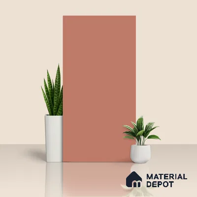 TL 00696 A Brick Blush Series Plain Red Matte Finish 4 ft x 2 ft Full Body Vitrified Tile - 9 mm (Sample)