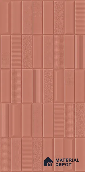 TL 00696 C Brick Blush Series Pattern 1 Red Matte Finish 4 ft x 2 ft Full Body Vitrified Tile - 9 mm (Sample)