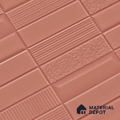 TL 00696 C Brick Blush Series Pattern 1 Red Matte Finish 4 ft x 2 ft Full Body Vitrified Tile - 9 mm (Sample)