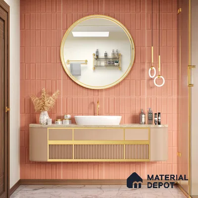 TL 00696 C Brick Blush Series Pattern 1 Red Matte Finish 4 ft x 2 ft Full Body Vitrified Tile - 9 mm (Sample)