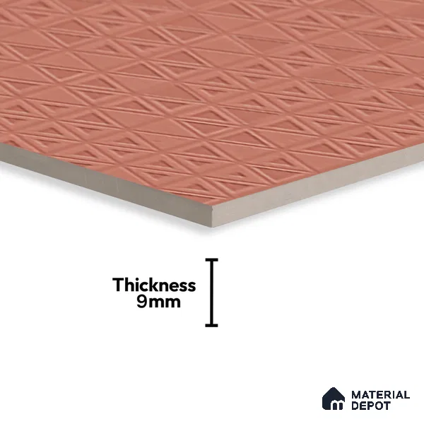 TL 00696 D Brick Blush Series Pattern 3 Red Matte Finish 4 ft x 2 ft Full Body Vitrified Tile - 9 mm (Sample)