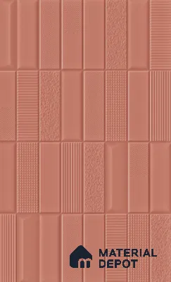 TL 00696 F Brick Blush Series Pattern 5 Red Chrome Finish 4 ft x 2 ft Full Body Vitrified Tile - 9 mm