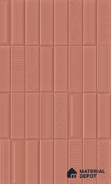 TL 00696 F Brick Blush Series Pattern 5 Red Chrome Finish 4 ft x 2 ft Full Body Vitrified Tile - 9 mm