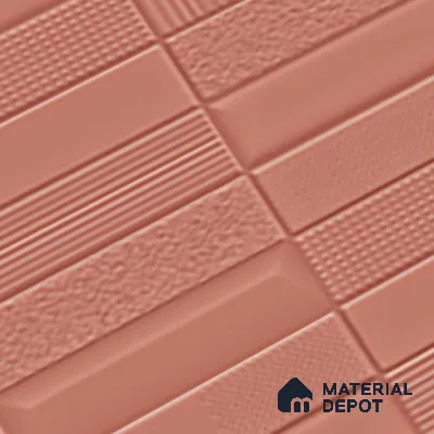 TL 00696 F Brick Blush Series Pattern 5 Red Chrome Finish 4 ft x 2 ft Full Body Vitrified Tile - 9 mm