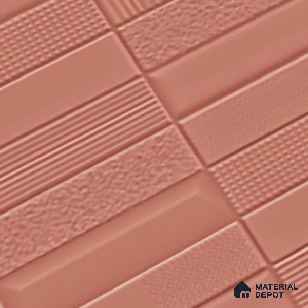 TL 00696 F Brick Blush Series Pattern 5 Red Chrome Finish 4 ft x 2 ft Full Body Vitrified Tile - 9 mm